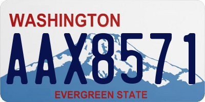 WA license plate AAX8571