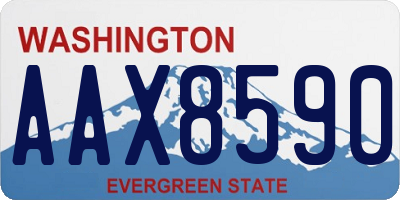 WA license plate AAX8590
