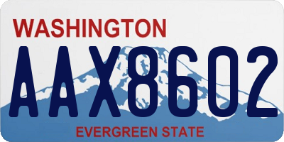 WA license plate AAX8602