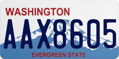 WA license plate AAX8605