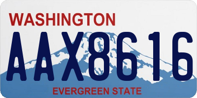 WA license plate AAX8616