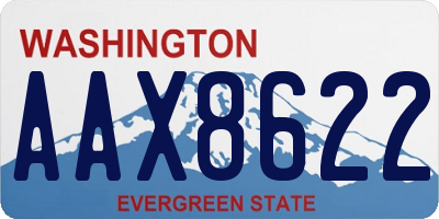 WA license plate AAX8622