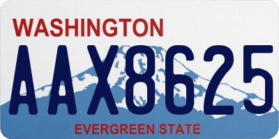 WA license plate AAX8625