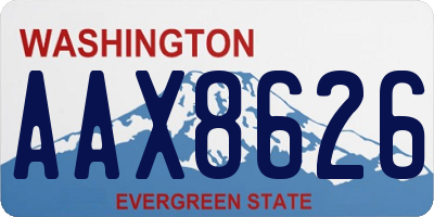 WA license plate AAX8626