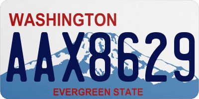 WA license plate AAX8629