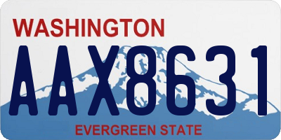WA license plate AAX8631