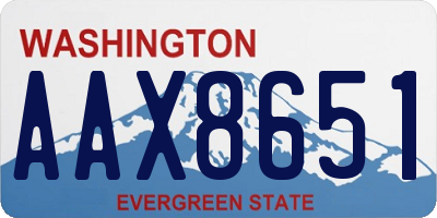 WA license plate AAX8651