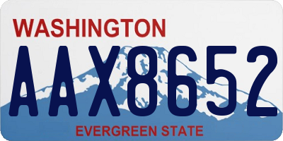 WA license plate AAX8652