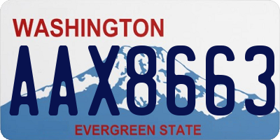 WA license plate AAX8663