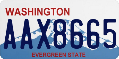 WA license plate AAX8665