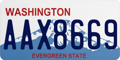 WA license plate AAX8669