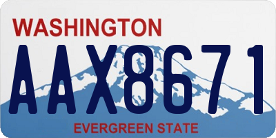WA license plate AAX8671