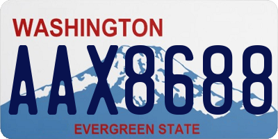 WA license plate AAX8688