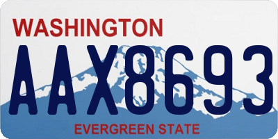 WA license plate AAX8693