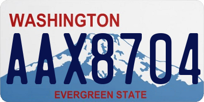 WA license plate AAX8704