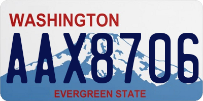 WA license plate AAX8706