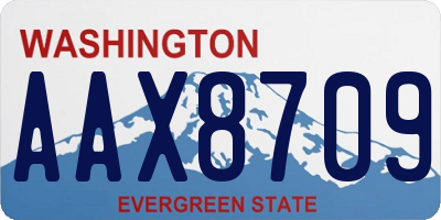 WA license plate AAX8709