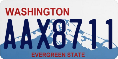 WA license plate AAX8711