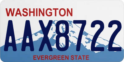 WA license plate AAX8722