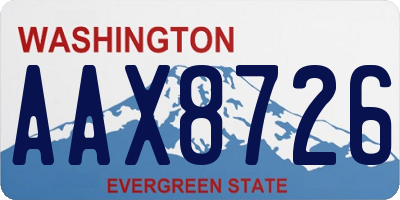 WA license plate AAX8726