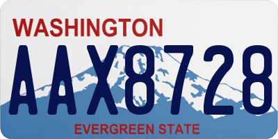 WA license plate AAX8728