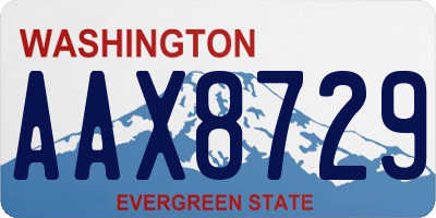 WA license plate AAX8729