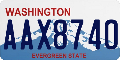 WA license plate AAX8740