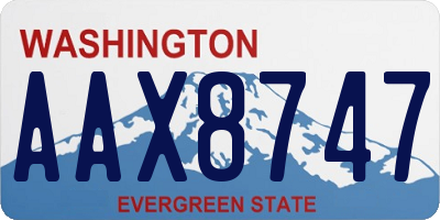 WA license plate AAX8747