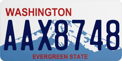 WA license plate AAX8748