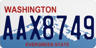 WA license plate AAX8749