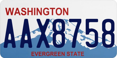 WA license plate AAX8758
