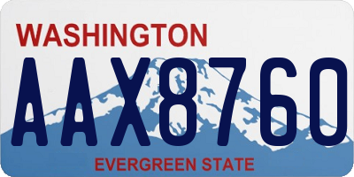 WA license plate AAX8760