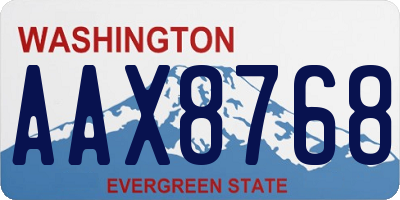 WA license plate AAX8768