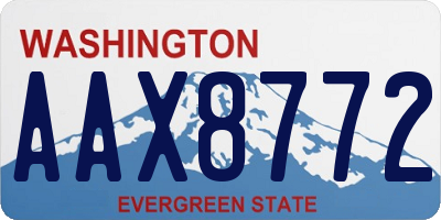 WA license plate AAX8772