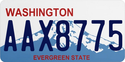 WA license plate AAX8775