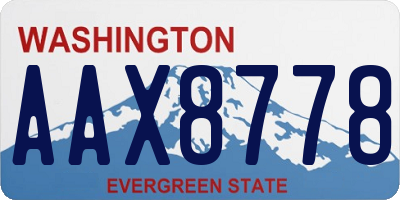 WA license plate AAX8778