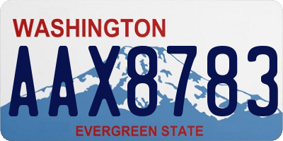 WA license plate AAX8783