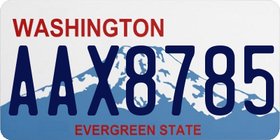 WA license plate AAX8785