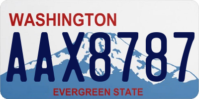 WA license plate AAX8787