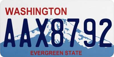 WA license plate AAX8792