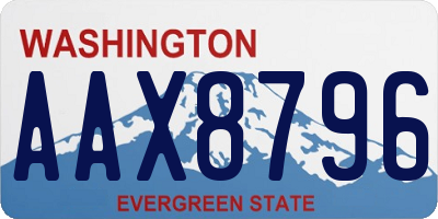 WA license plate AAX8796