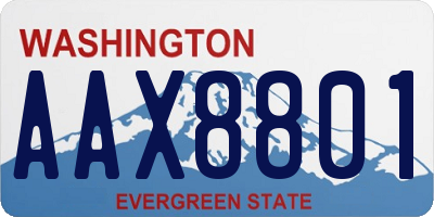 WA license plate AAX8801