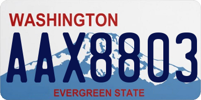 WA license plate AAX8803