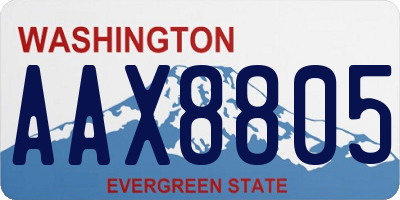 WA license plate AAX8805