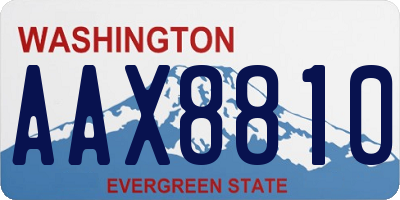 WA license plate AAX8810