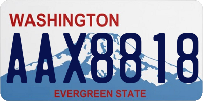 WA license plate AAX8818