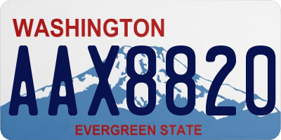 WA license plate AAX8820