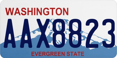 WA license plate AAX8823