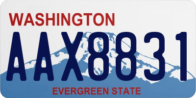 WA license plate AAX8831
