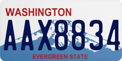 WA license plate AAX8834